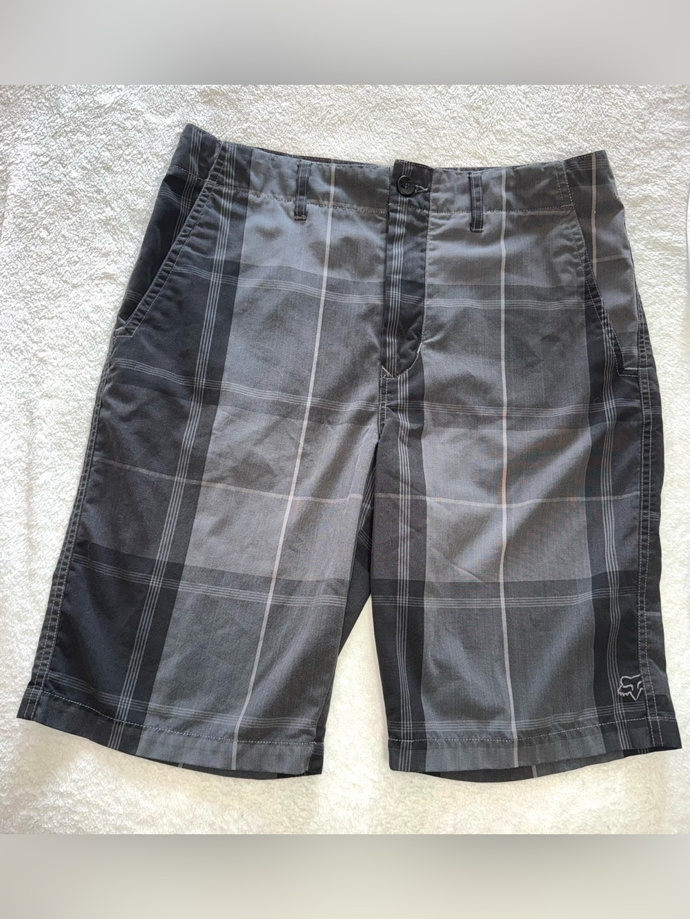 Fox Racing men’s plaid casual racing/biker shorts, size 32